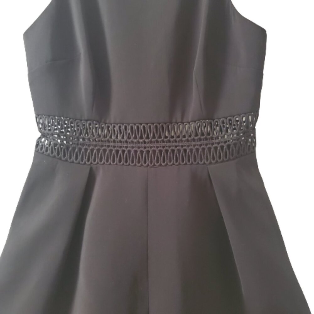 Keepsake‎ Women's High Neck Eyelet Lace Cut-Out Waist Black Short Romper Size XS - Picture 4 of 16